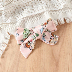 Cross-border Supply Baby Deer Head Printed Hair Belt One-piece Clothes