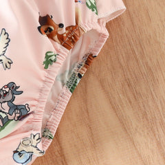 Cross-border Supply Baby Deer Head Printed Hair Belt One-piece Clothes