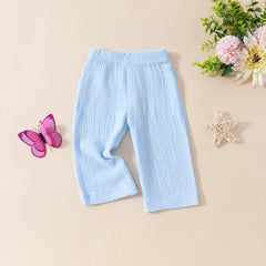 New Baby and Children's Solid Color Sling Top Trousers Girls Summer Fashionable suit