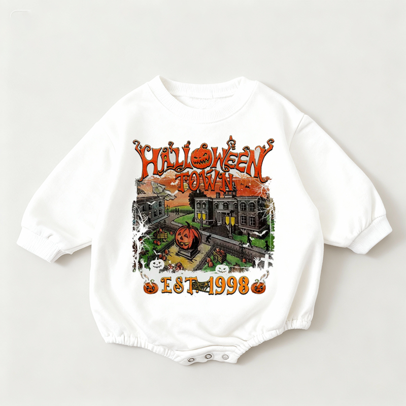 Baby  Halloween Town Print Romper